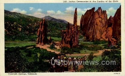Indian Ceremonies  - Colorado Springs Postcards, Colorado CO Postcard