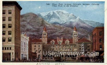 Pikes Peak Avenue - Colorado Springs Postcards, Colorado CO Postcard