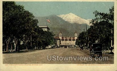 Pikes Peak Avenue - Colorado Springs Postcards, Colorado CO Postcard