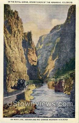 Grand Canyon of the Arkansas - Colorado Springs Postcards, Colorado CO Postcard