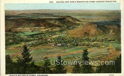 Golden and Table Mountains - Denver, Colorado CO Postcard