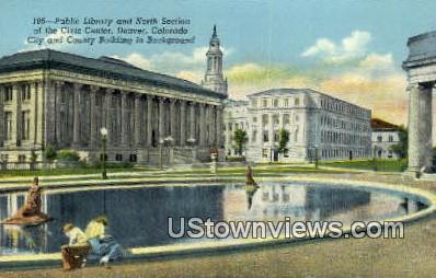 Public Library, Civic Center - Denver, Colorado CO Postcard