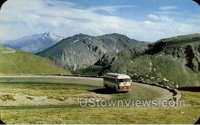 Rocky Mtn. Motor Bus - Rocky Mountain National Park, Colorado CO Postcard
