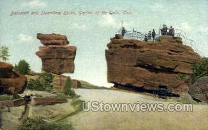 Balanced & Steamboat Rocks - Colorado Springs Postcards, Colorado CO Postcard