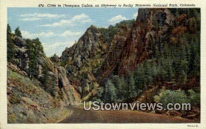 Cliffs in Thompson Canon - Rocky Mountain National Park, Colorado CO Postcard