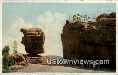 Balanced & Steamboat Rocks - Garden of the Gods, Colorado CO Postcard