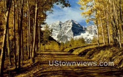 Golden Trail to the Bells - Aspen, Colorado CO Postcard