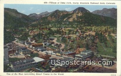 Village of Estes Park - Rocky Mountain National Park, Colorado CO Postcard