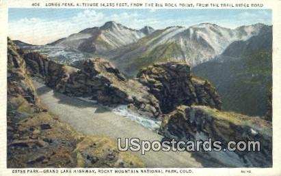 Longs Peak, Big Rock Point - Rocky Mountain National Park, Colorado CO Postcard