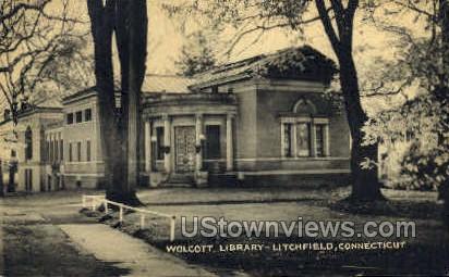Wolcott Library - Litchfield, Connecticut CT Postcard