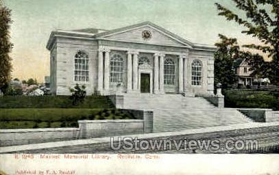 Maxwell Library - Rockville, Connecticut CT Postcard