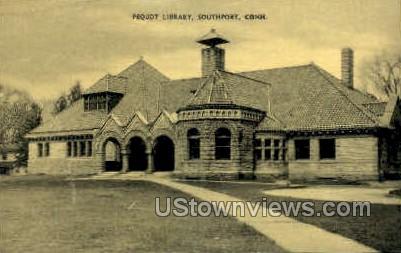 Peqout Library - Southport, Connecticut CT Postcard