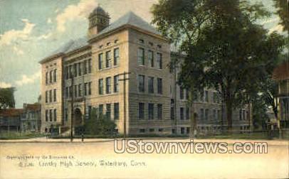 Crosby High School - Waterbury, Connecticut CT Postcard
