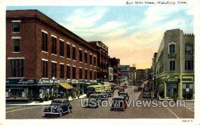 Main Street - Waterbury, Connecticut CT Postcard