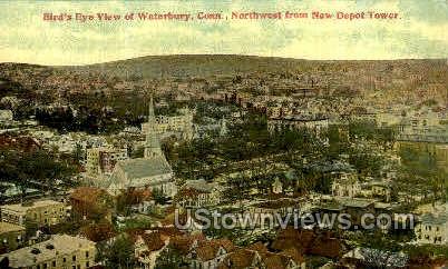 New Depot Tower - Waterbury, Connecticut CT Postcard