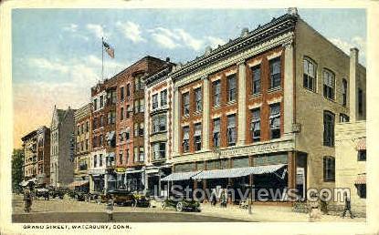 Grand Street - Waterbury, Connecticut CT Postcard