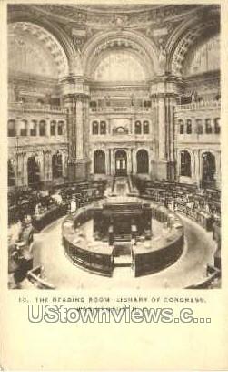 The Reading Room, Library of Congress - District Of Columbia Postcards, District of Columbia DC Postcard