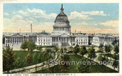 U.S. Capitol from Library of Congress - District Of Columbia Postcards, District of Columbia DC Postcard