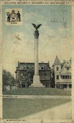 Soldiers and Sailors Monument - Wilmington, Delaware DE Postcard