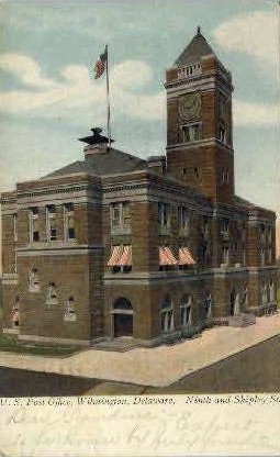 Post Office - Wilmington, Delaware DE Postcard