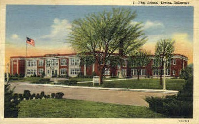 High School - Lewes, Delaware DE Postcard