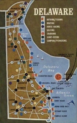 Map - Misc, Delaware DE Postcard