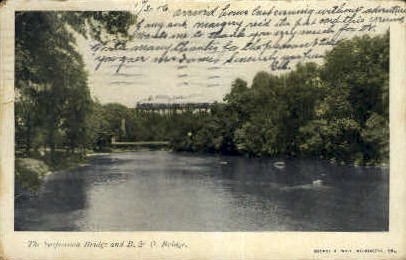 Suspension Bridge - Wilmington, Delaware DE Postcard
