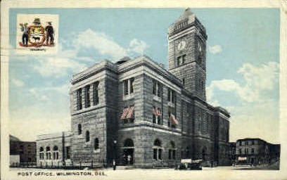 Post Office - Wilmington, Delaware DE Postcard