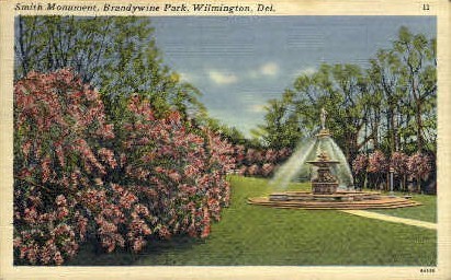 Smith Monument - Wilmington, Delaware DE Postcard