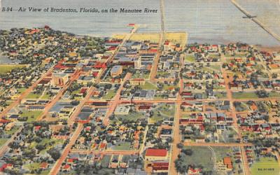 Air View of Bradenton, FL, USA, on the Manatee River Florida Postcard