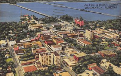 Air View of Business District Bradenton, Florida Postcard