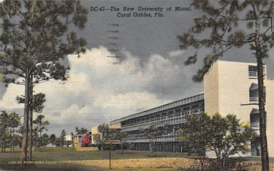 The New University of Miami Coral Gables, Florida Postcard