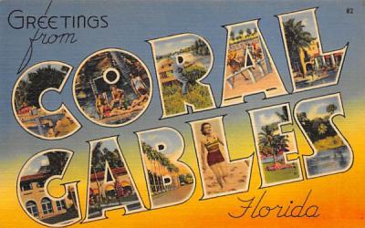 Greetings from Coral Gables, Florida, USA Postcard