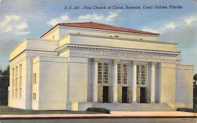 First Church of Christ, Scientist Coral Gables, Florida Postcard