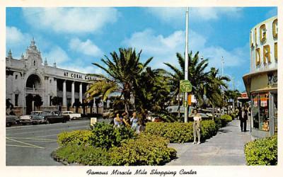 Famous Miracle Mile Shopping Center Coral Gables, Florida Postcard