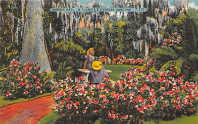 Garden Path in Florida's Cypress Garden Postcard