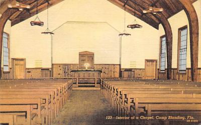 Interior of a Chapel Camp Blanding, Florida Postcard