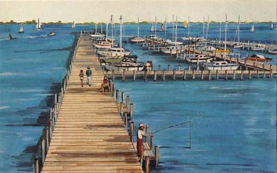 Roll's Landing - A Boat Dock Charlotte Harbor, Florida Postcard