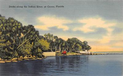 Docks along the Indian River Cocoa , Florida Postcard
