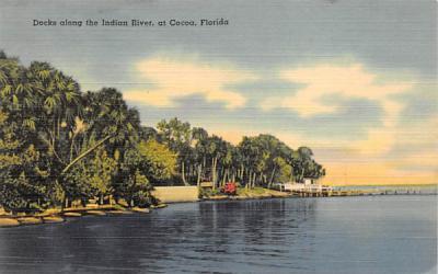 Decks along the Indian River Cocoa, Florida Postcard