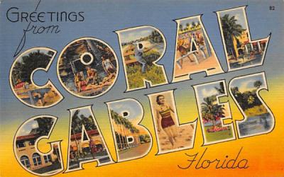 Greetings from Coral Gables, FL, USA Corla Gables, Florida Postcard