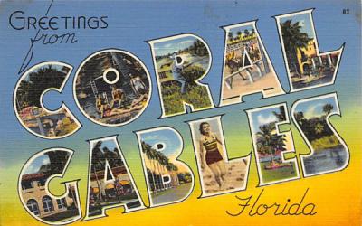 Greetings from Coral Gables, FL, USA Florida Postcard