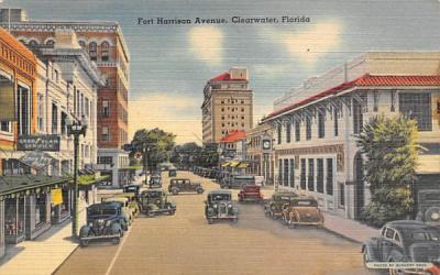 Fort Harrison Avenue Clearwater, Florida Postcard