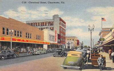 Cleveland Street Clearwater, Florida Postcard