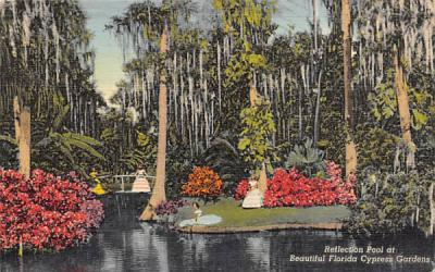 Pool at Beautiful Florida Cypress Gardens, USA Postcard