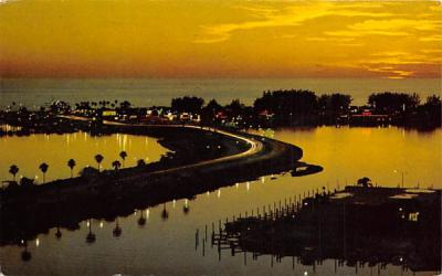 Clearwater Beach at Twilight Florida Postcard