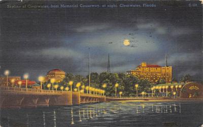Skyline of Cleatwater from Memorial Causeway Clearwater, Florida Postcard