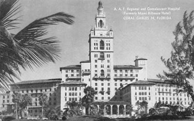 A. A. F. Regional and Convalescent Hospital Coral Gables, Florida Postcard