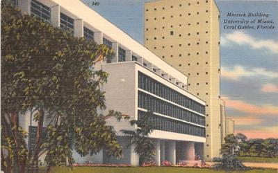 Merrick Building, University of Miami Coral Gables, Florida Postcard