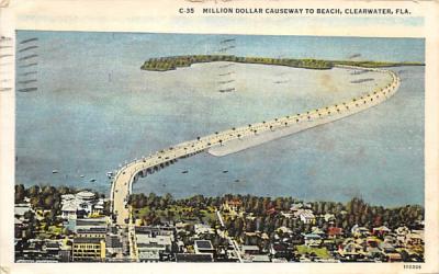 Million Dollar Causeway to Beach Clearwater, Florida Postcard